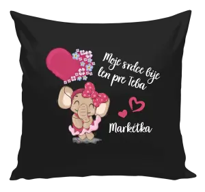 Vankúš Moje srdce bije len pre teba s menom