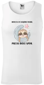 Pánske tielko Idem si za svojími snami, preto dosť spím.