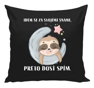 Vankúš Idem si za svojími snami, preto dosť spím.