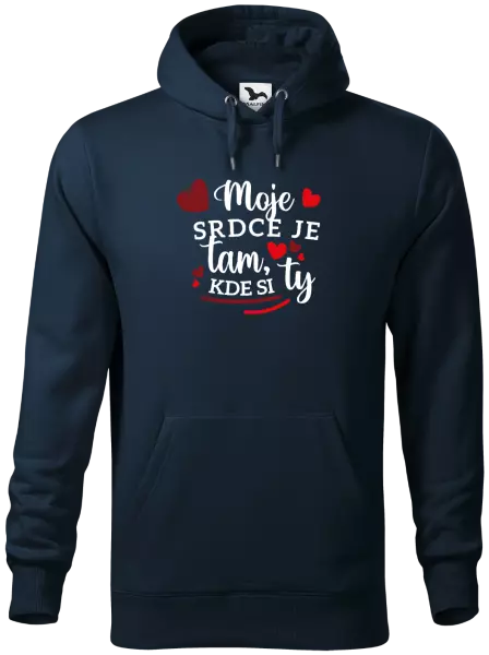 Pánska mikina Moje srdce je tam, kde si ty