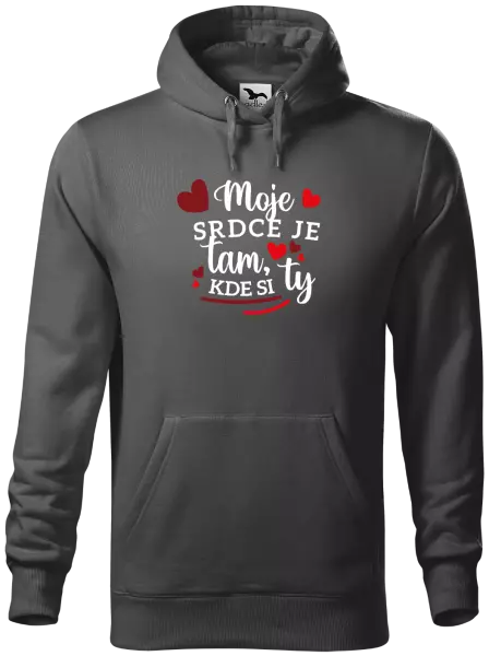 Pánska mikina Moje srdce je tam, kde si ty