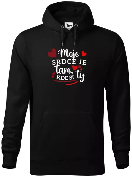 Pánska mikina Moje srdce je tam, kde si ty