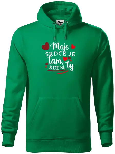 Pánska mikina Moje srdce je tam, kde si ty