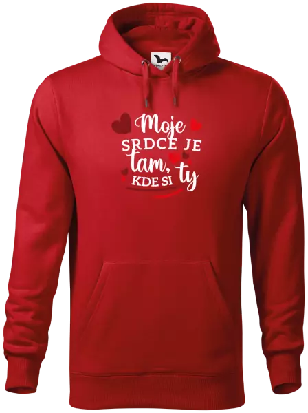 Pánska mikina Moje srdce je tam, kde si ty