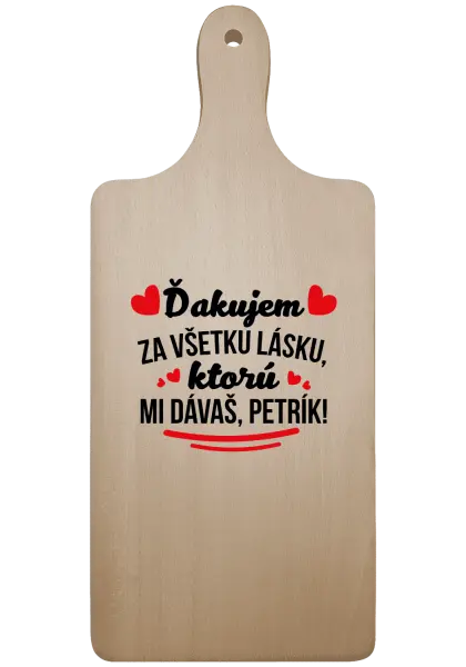 Doštička Ďakujem za všetku lásku ktorú...