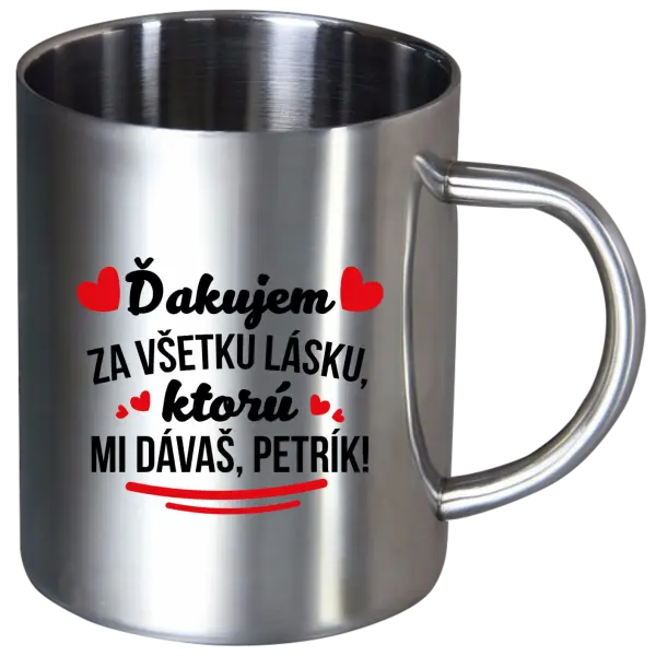 Nerezový hrnček Ďakujem za všetku lásku ktorú...
