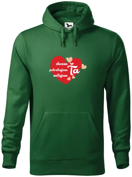 Pánska mikina Chem,potrebujem,milujem ťa