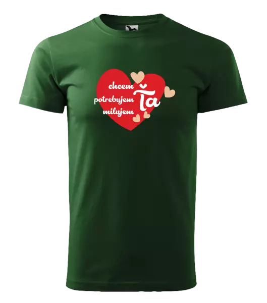 Pánske tričko Chem,potrebujem,milujem ťa