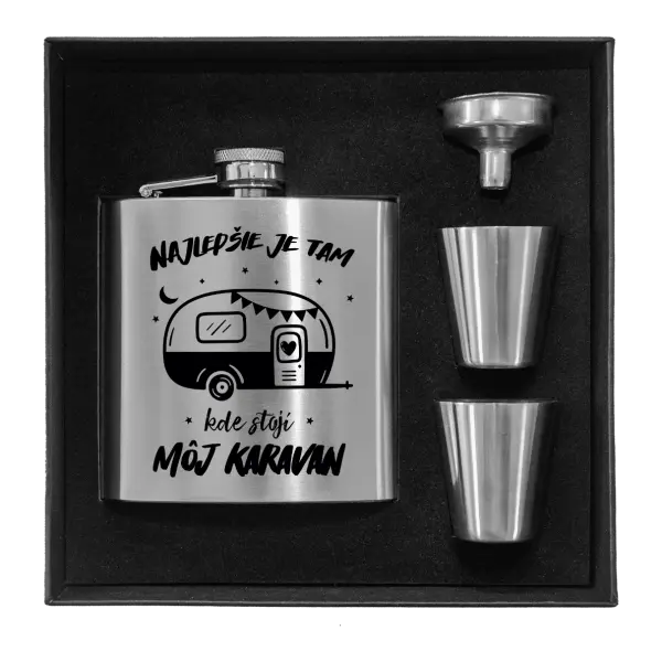 Ploskačka v krabičke Najlepšie je tam kde stojí môj karavan