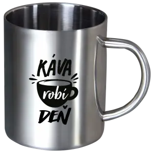 Nerezový hrnček Káva robí deň