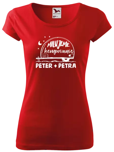 Dámske tričko Milujeme kempovanie