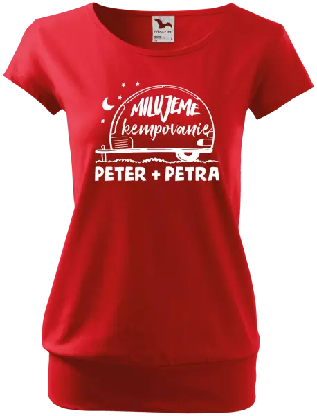 Dámske tričko Milujeme kempovanie