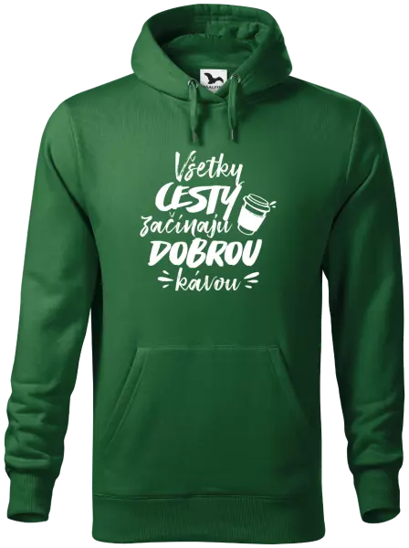 Pánska mikina Všetky cestky začínajú dobrou kávou