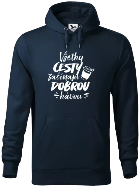 Pánska mikina Všetky cestky začínajú dobrou kávou
