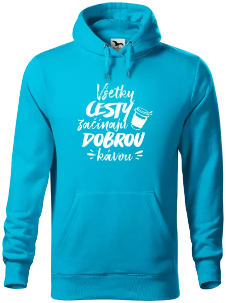 Pánska mikina Všetky cestky začínajú dobrou kávou