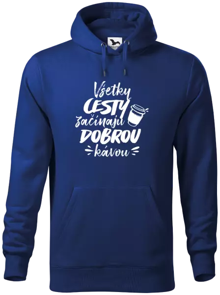Pánska mikina Všetky cestky začínajú dobrou kávou