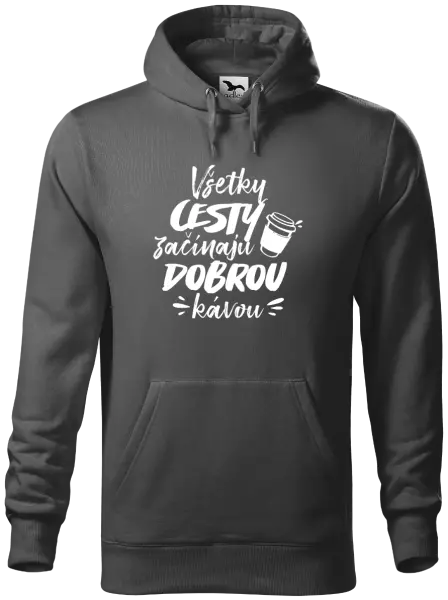 Pánska mikina Všetky cestky začínajú dobrou kávou
