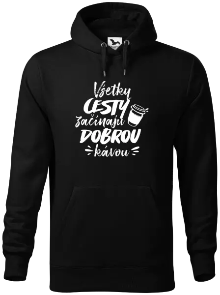 Pánska mikina Všetky cestky začínajú dobrou kávou