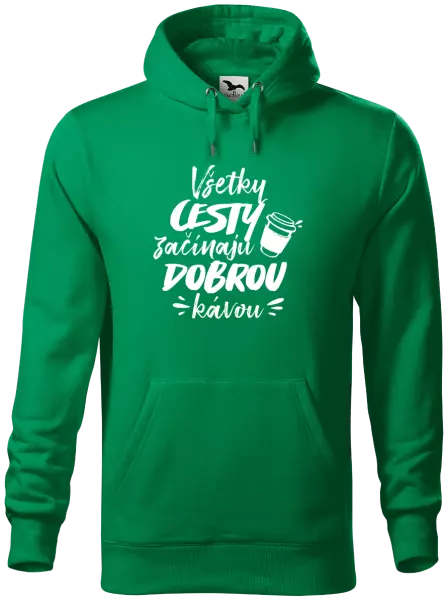 Pánska mikina Všetky cestky začínajú dobrou kávou