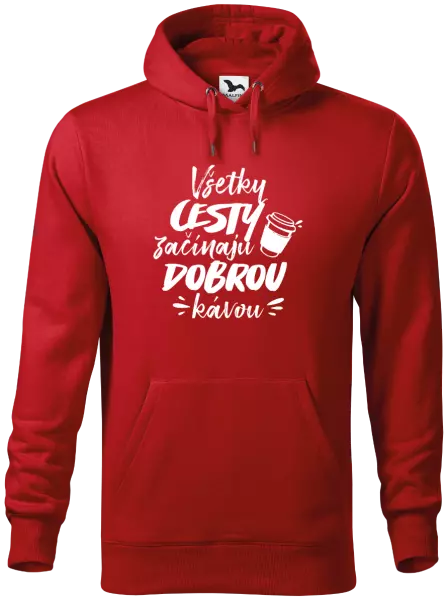 Pánska mikina Všetky cestky začínajú dobrou kávou
