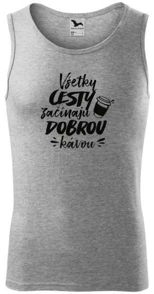 Pánske tielko Všetky cestky začínajú dobrou kávou