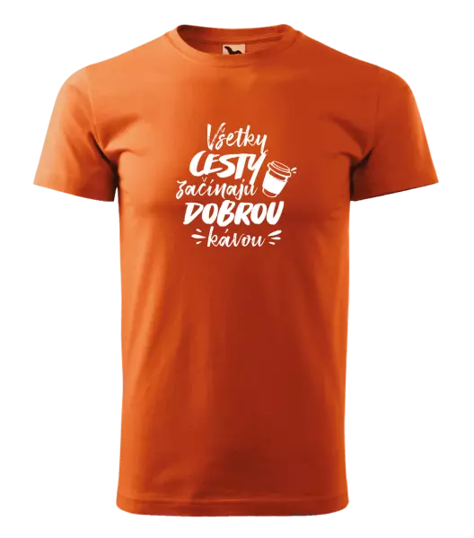 Pánske tričko Všetky cestky začínajú dobrou kávou