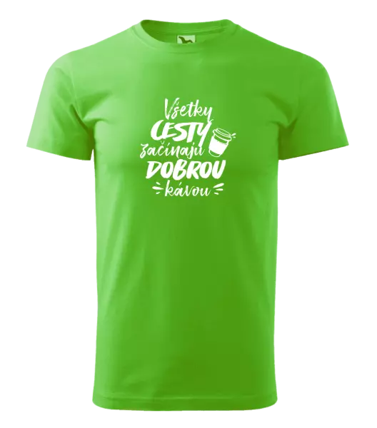 Pánske tričko Všetky cestky začínajú dobrou kávou