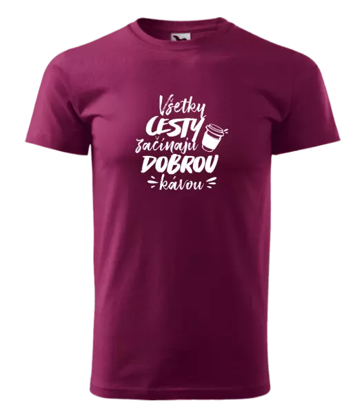 Pánske tričko Všetky cestky začínajú dobrou kávou