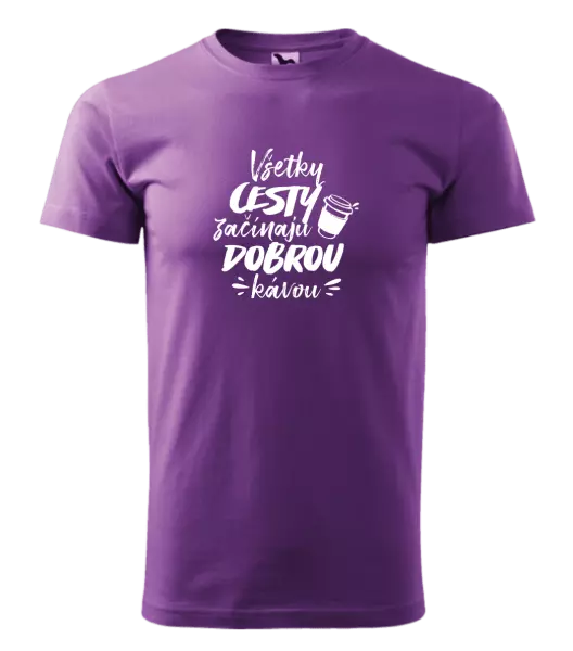 Pánske tričko Všetky cestky začínajú dobrou kávou