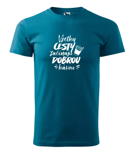 Pánske tričko Všetky cestky začínajú dobrou kávou