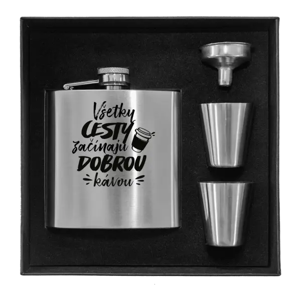 Ploskačka v krabičke Všetky cestky začínajú dobrou kávou