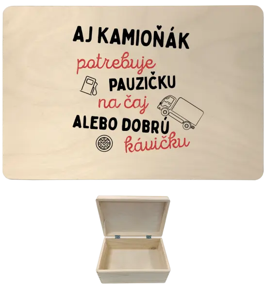 Drevený box s vekom Aj kamioňák potrebuje pauzičku