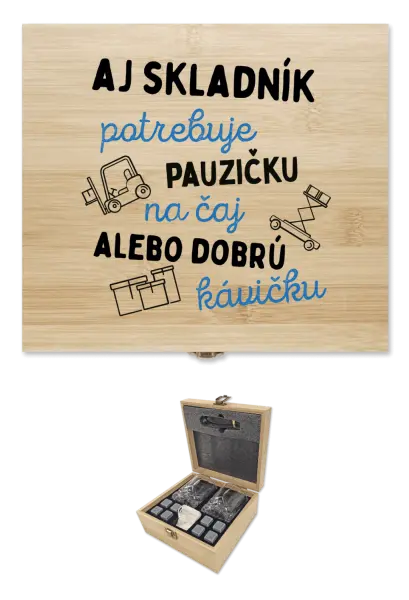 Whisky sada v krabici Aj skladník potrebuje pauzičku