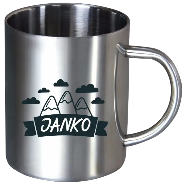 Nerezový hrnček Hory s menom