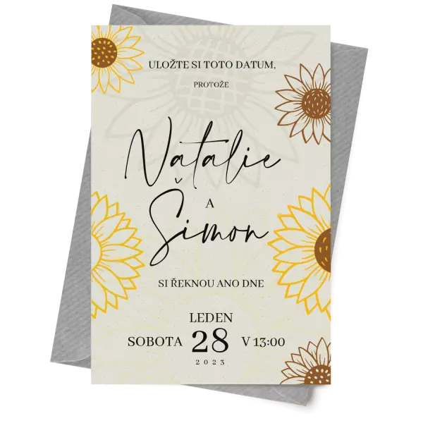 Papierové svatobné oznámenie SANY 