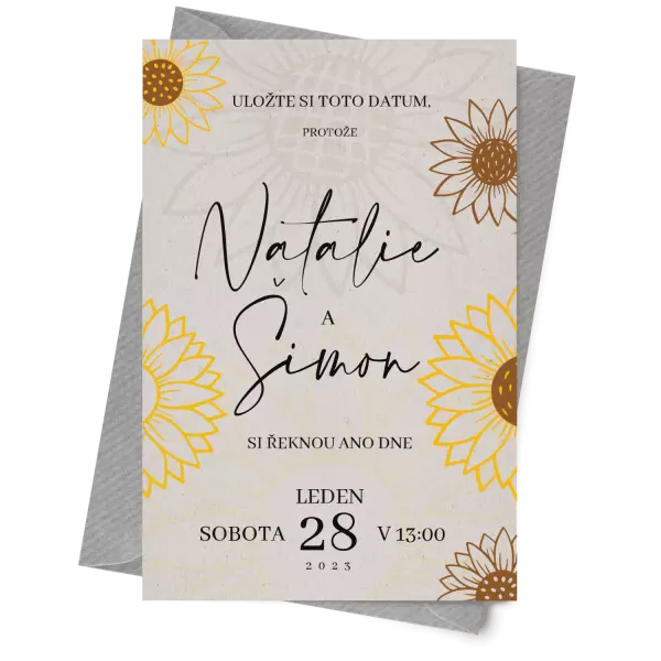 Papierové svatobné oznámenie SANY 