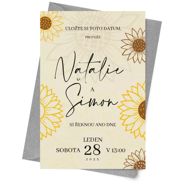 Papierové svatobné oznámenie SANY 