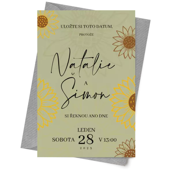 Papierové svatobné oznámenie SANY 