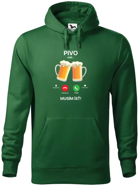 Pánska mikina Pivo volá... musím ísť!