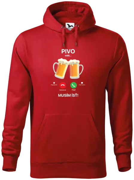 Pánska mikina Pivo volá... musím ísť!