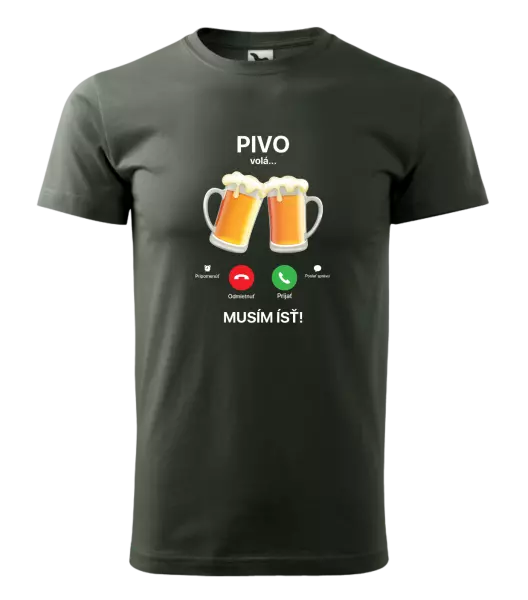 Pánske tričko Pivo volá... musím ísť!