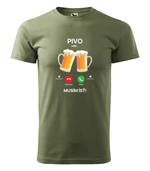 Pánske tričko Pivo volá... musím ísť!