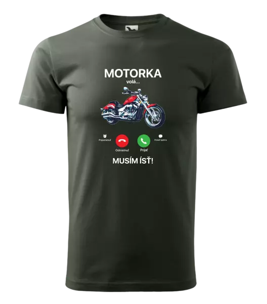 Pánske tričko Motorka volá... musím ísť!