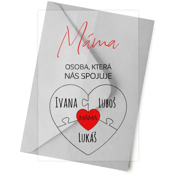 Plexi blahopřání Máma - osoba, která nás spojuje