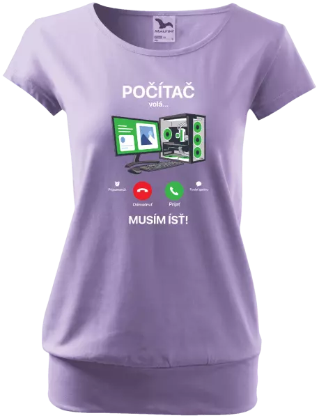 Dámske tričko Počítač volá... musím ísť!