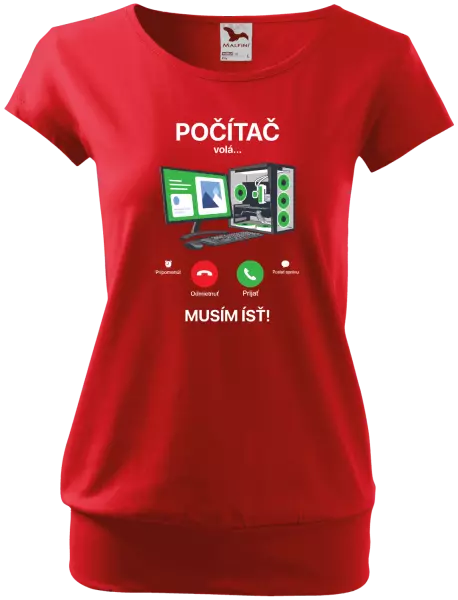 Dámske tričko Počítač volá... musím ísť!