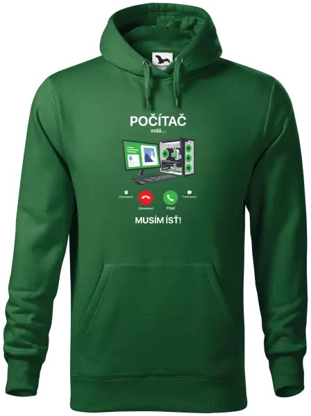 Pánska mikina Počítač volá... musím ísť!