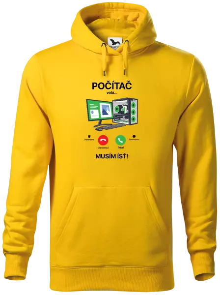 Pánska mikina Počítač volá... musím ísť!