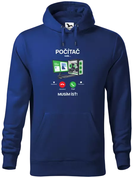 Pánska mikina Počítač volá... musím ísť!