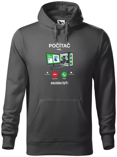 Pánska mikina Počítač volá... musím ísť!